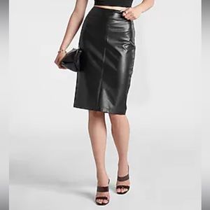 NWT High Waisted Faux Leather Seamed Pencil Skirt